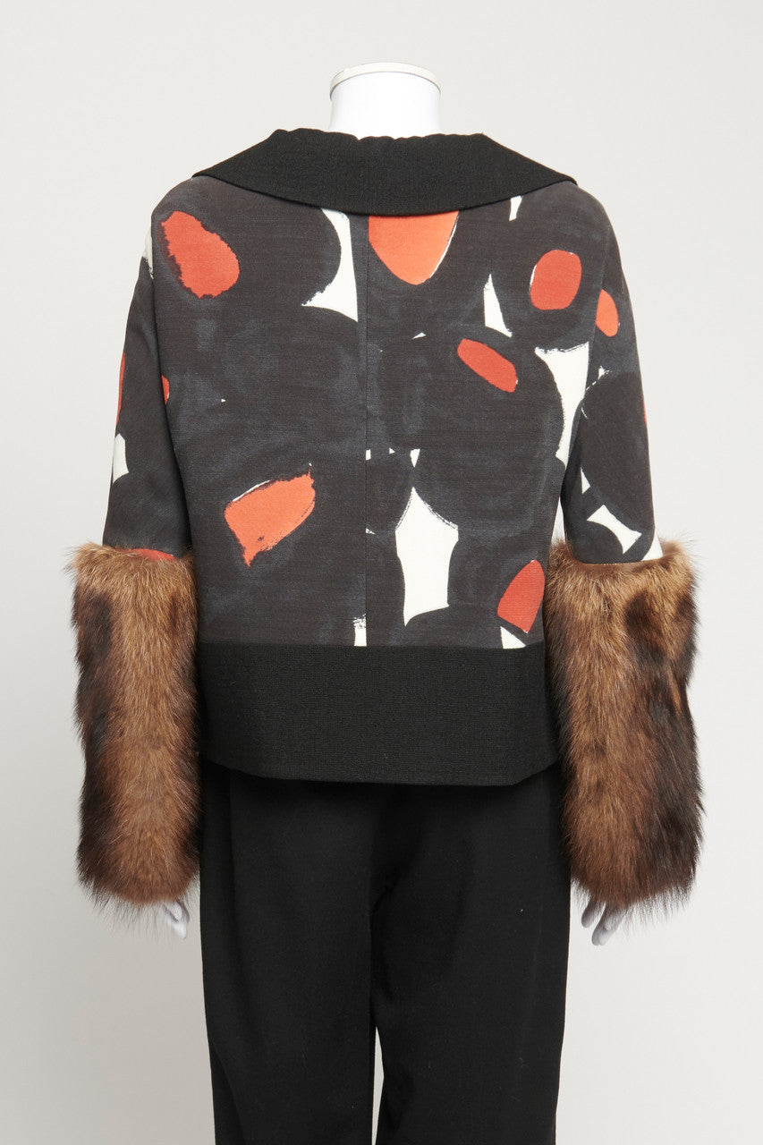 2007 Multicolor Duffle Jacket With Faux Fur Details