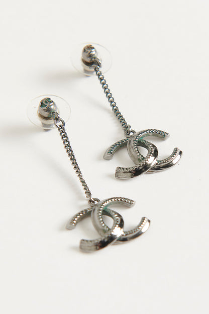 Gunmetal CC Chain Earrings