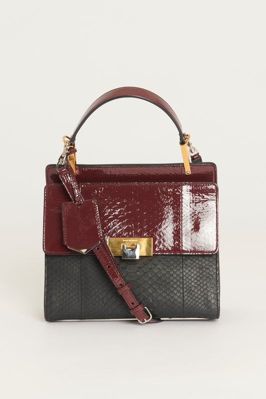 2015 Two-tones Python Le Dix Zip Cartable Preowned Handbag