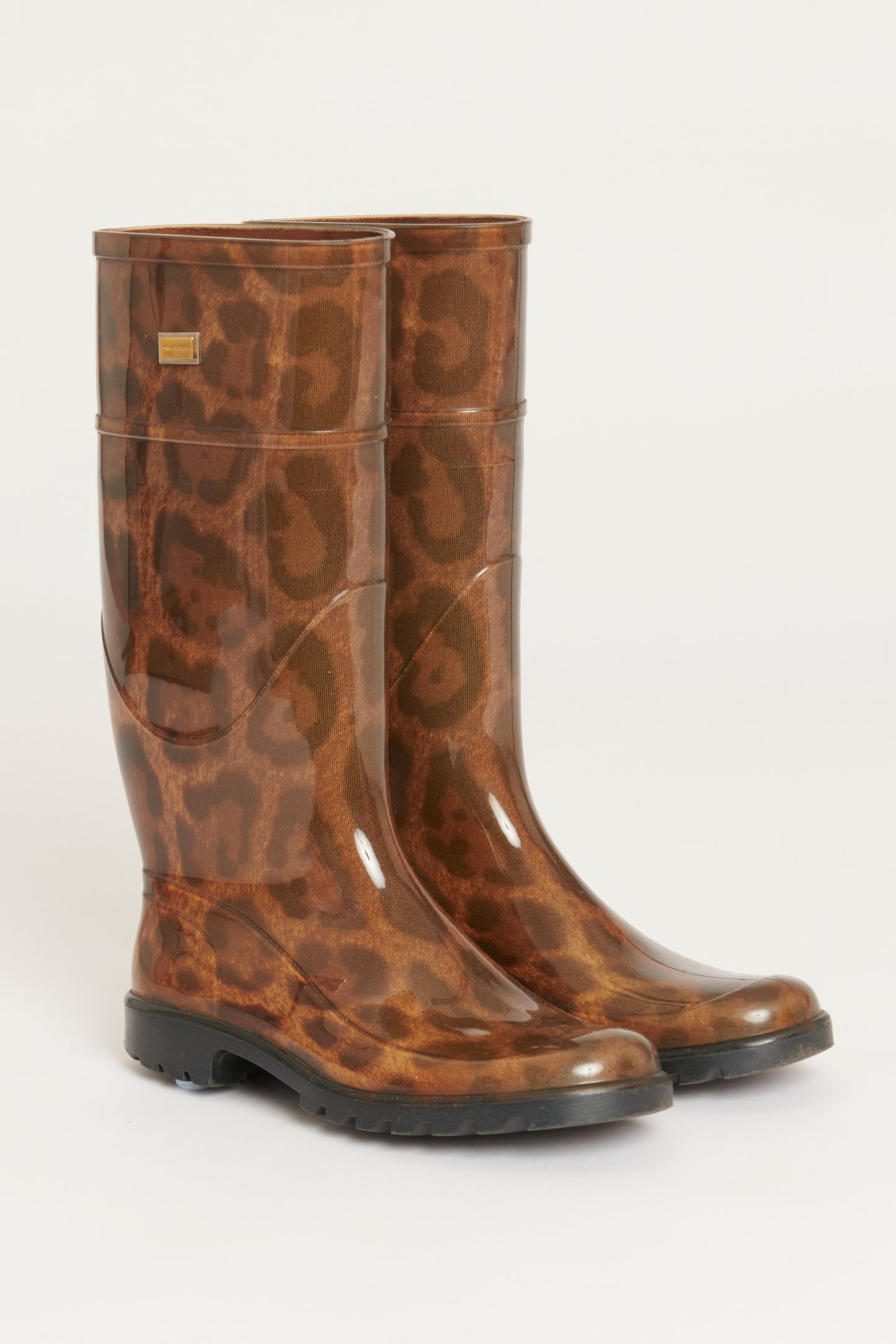 Animal Print Rubber Preowned Rain Boots