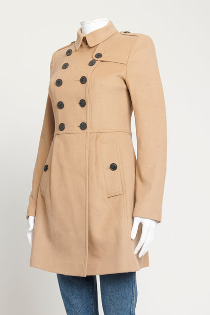 Light Brown Wool Blend Preowned Trench Coat