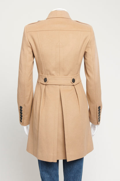 Light Brown Wool Blend Preowned Trench Coat