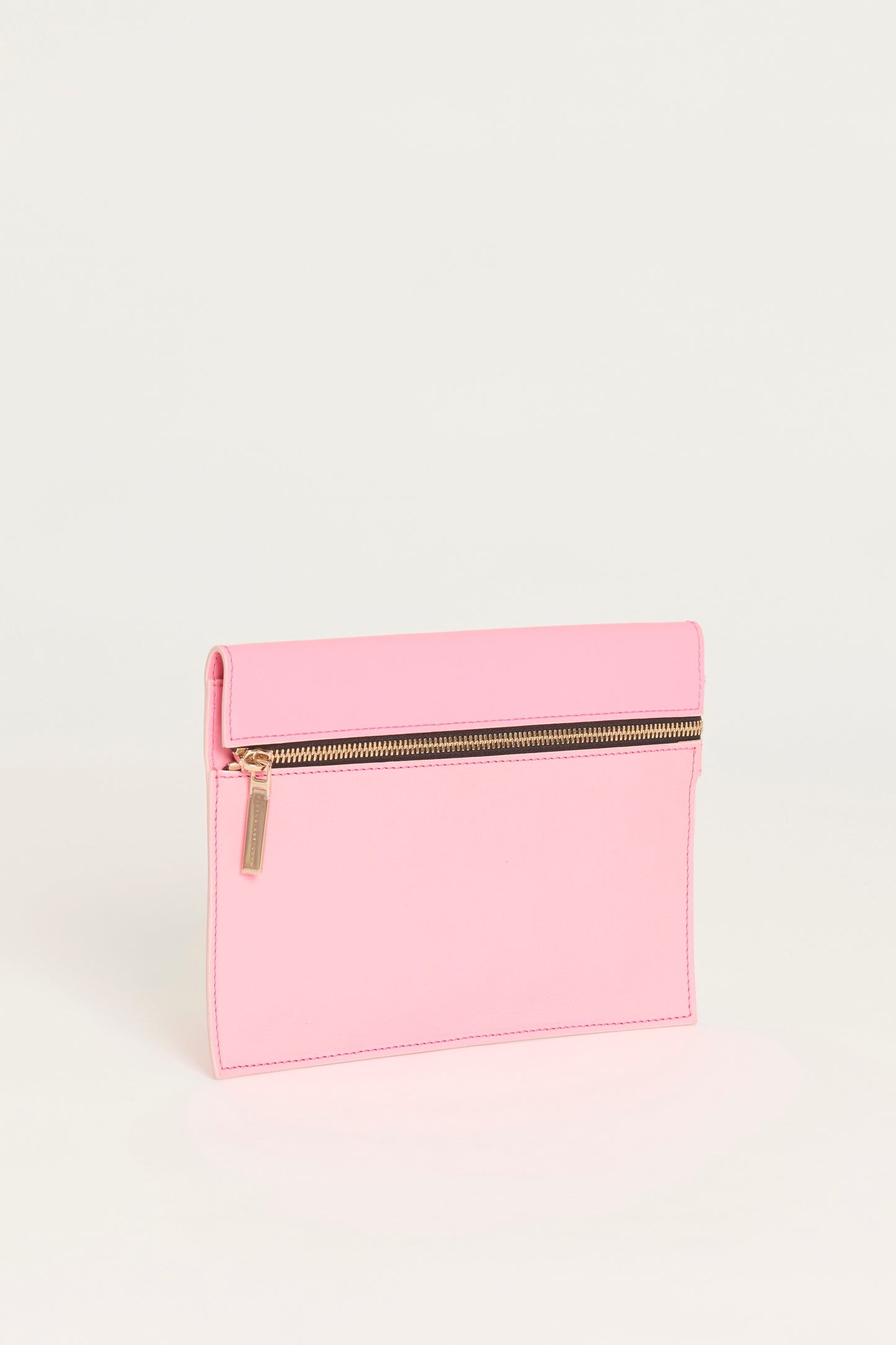 Pink Leather Preowned Small Zip Pouch