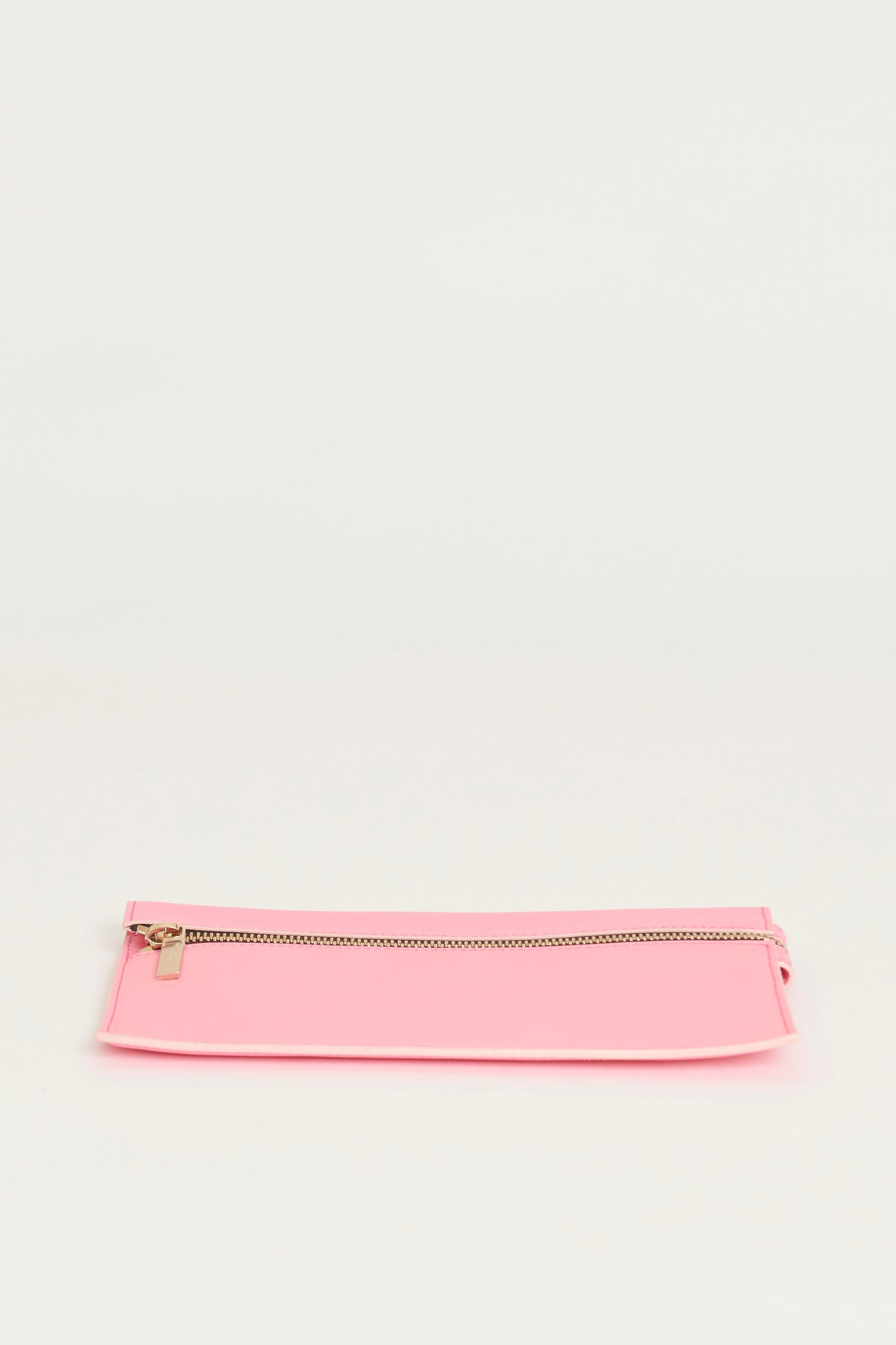 Pink Leather Preowned Small Zip Pouch