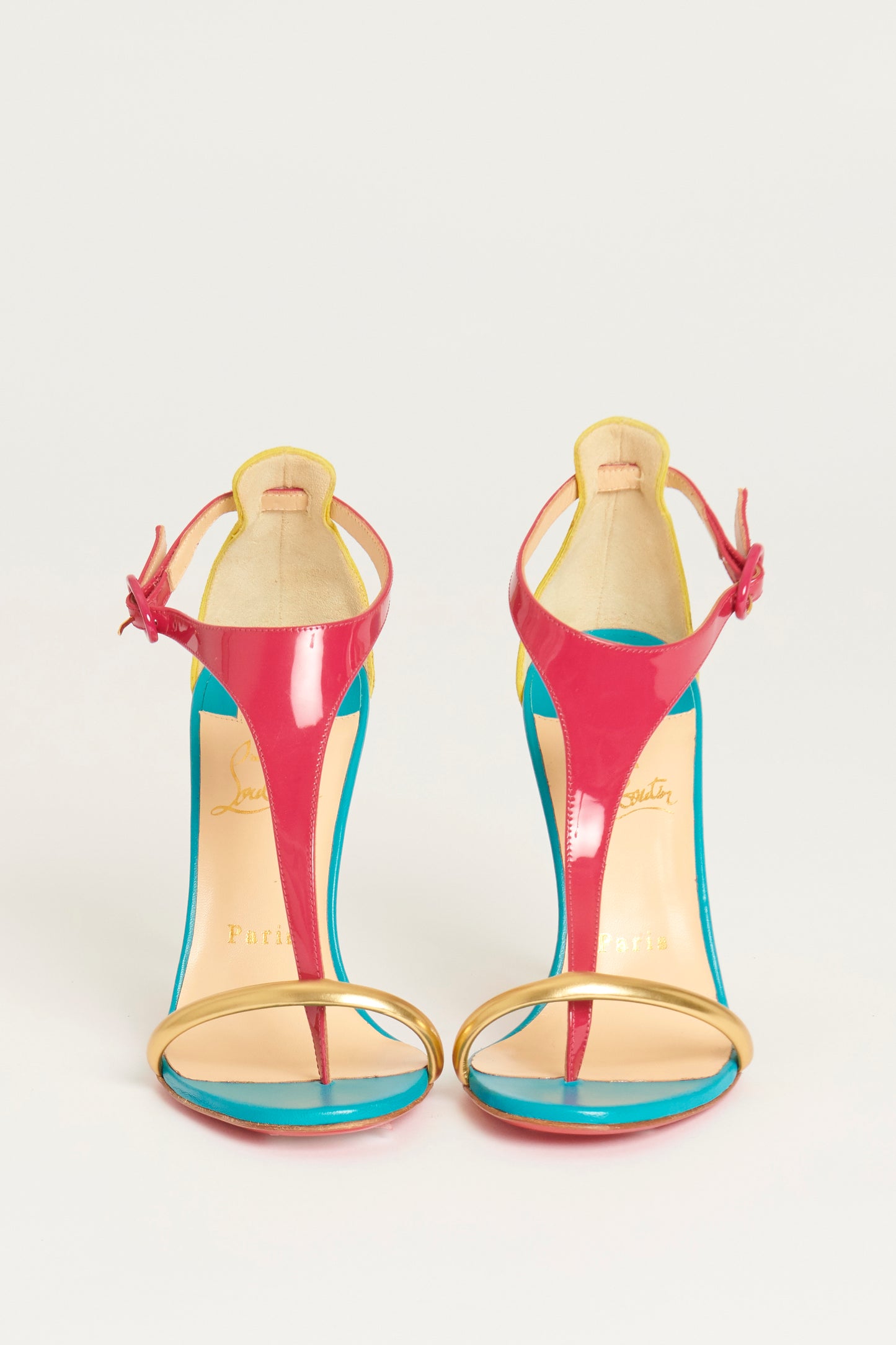 Multicolour T-Bar Preowned High Heeled Sandals