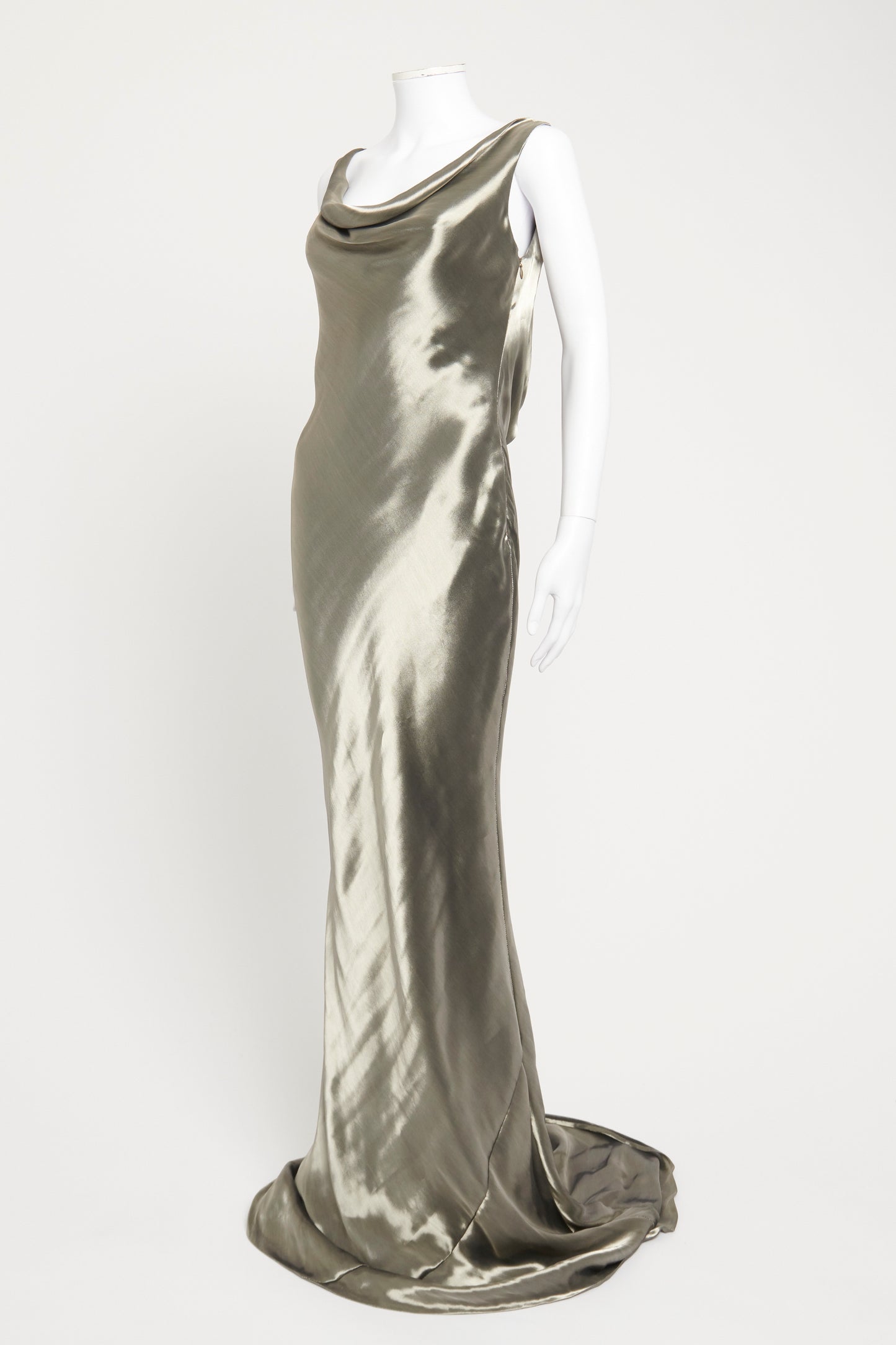 Silver Tone Preowned Maxi Dress