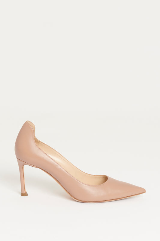 D-Moi Nude Pointed Toe Preowned Pumps Heels