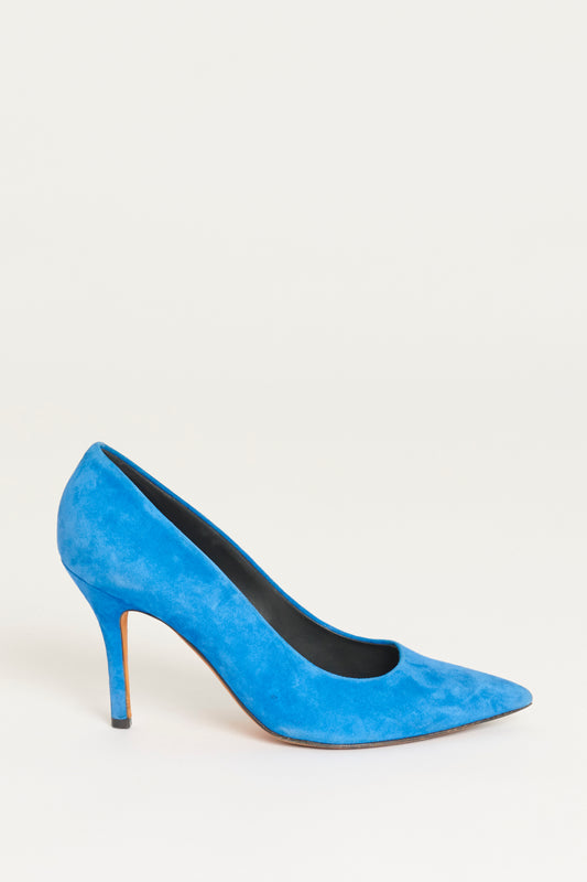 Cobalt Blue Suede Preowned Pumps Heels