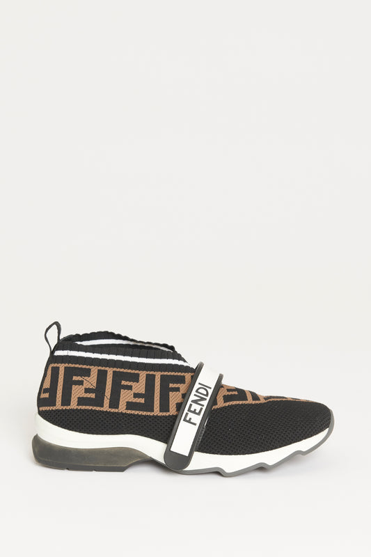 Black and Brown Elastic Preowned Zucca Trainers