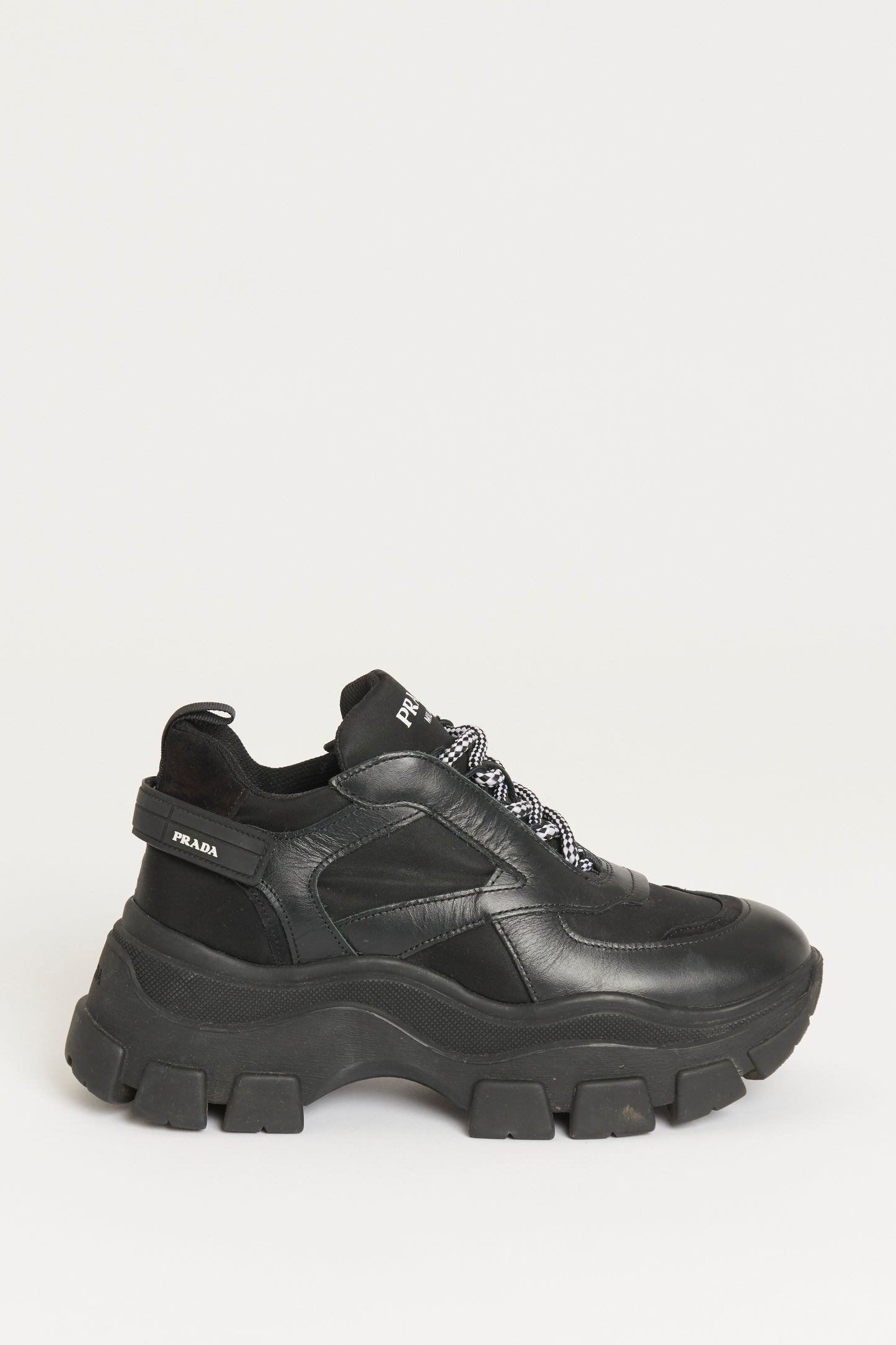 Black Leather Preowned Centaurus Sneakers