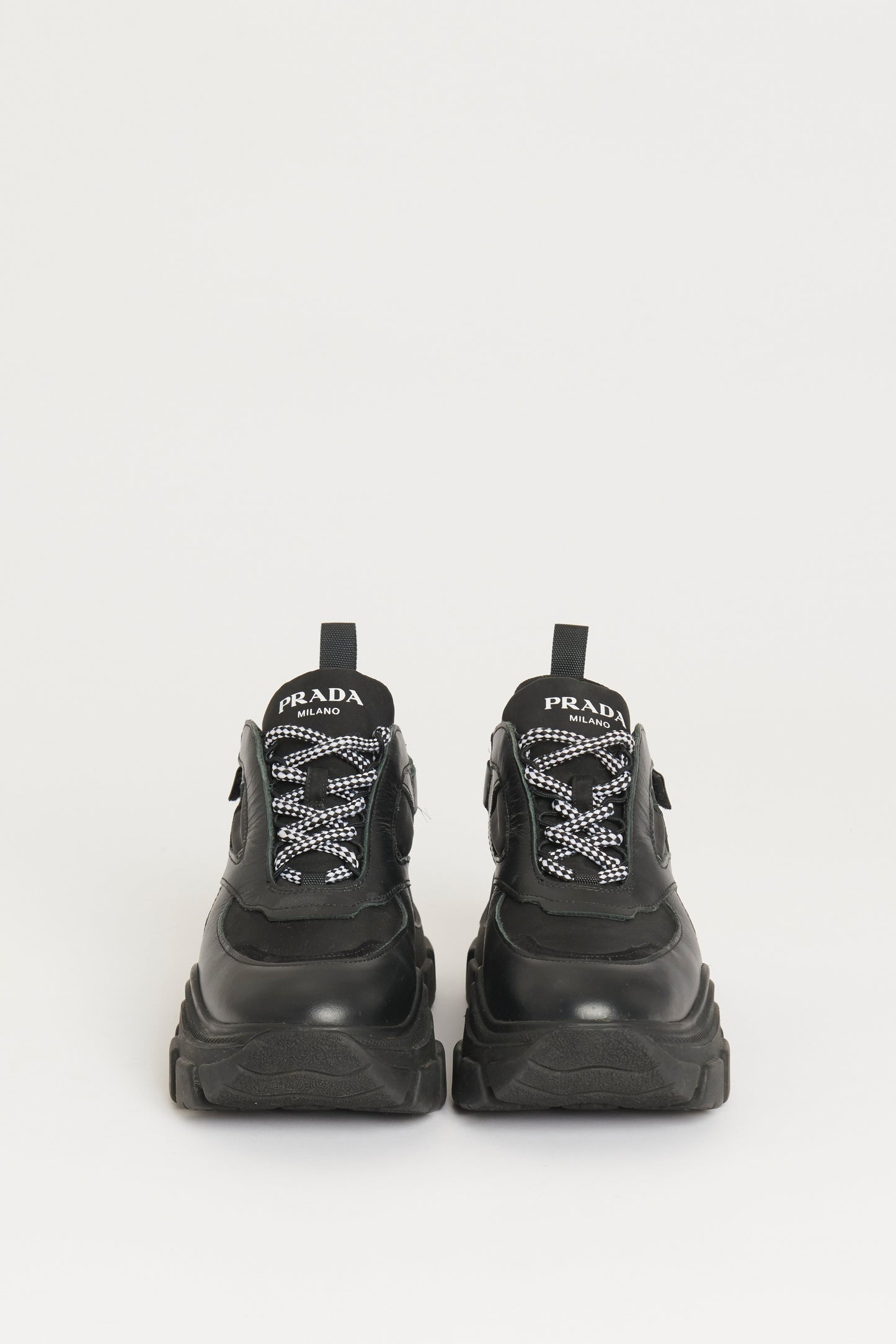 Black Leather Preowned Centaurus Sneakers