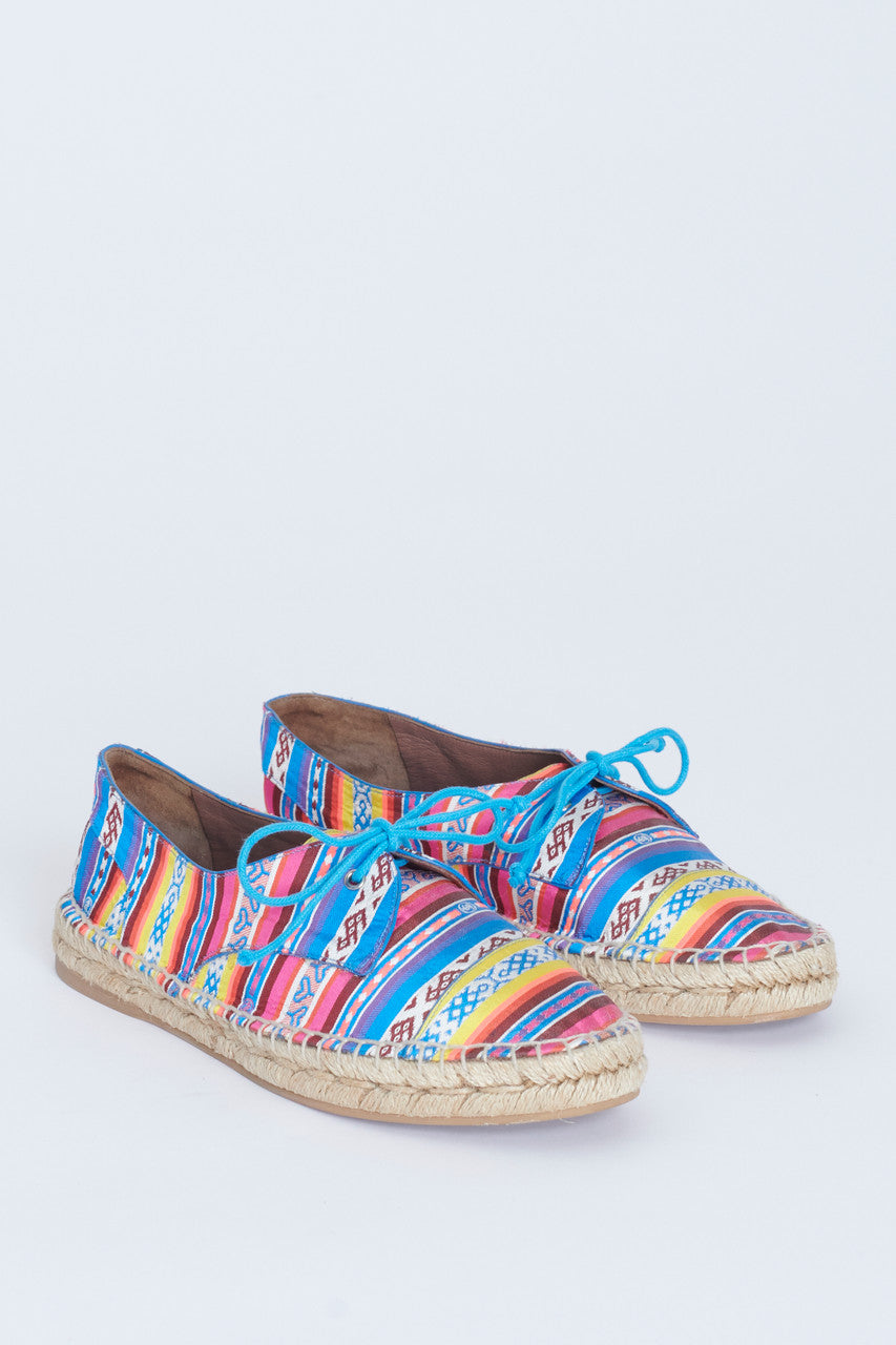 Multicolour Tapestry Lace Up Preowned Espadrille