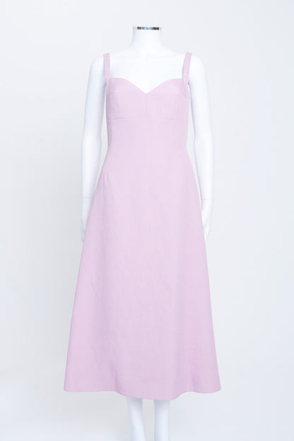 Pale Pink Crepe Structured Evening Dress