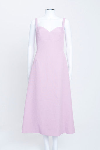 Pale Pink Crepe Structured Evening Dress