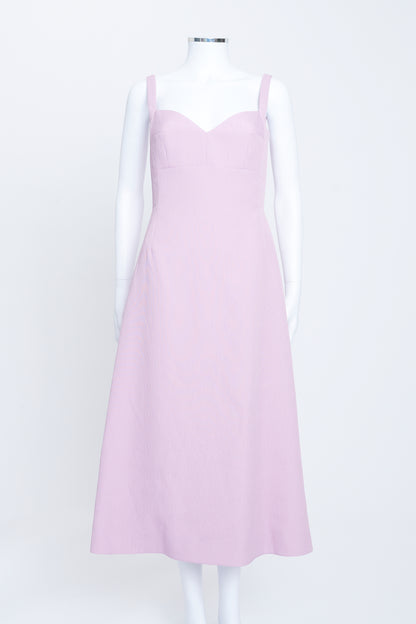 Pale Pink Crepe Structured Evening Dress