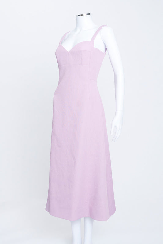 Pale Pink Crepe Structured Evening Dress