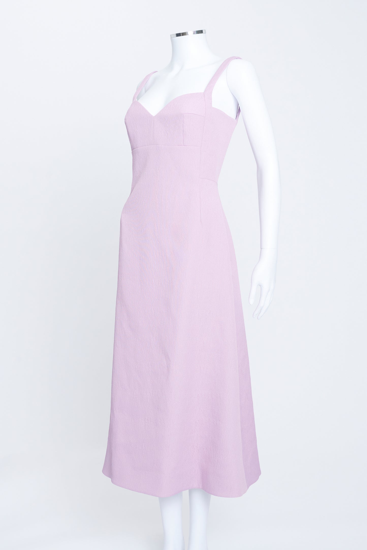 Pale Pink Crepe Structured Evening Dress