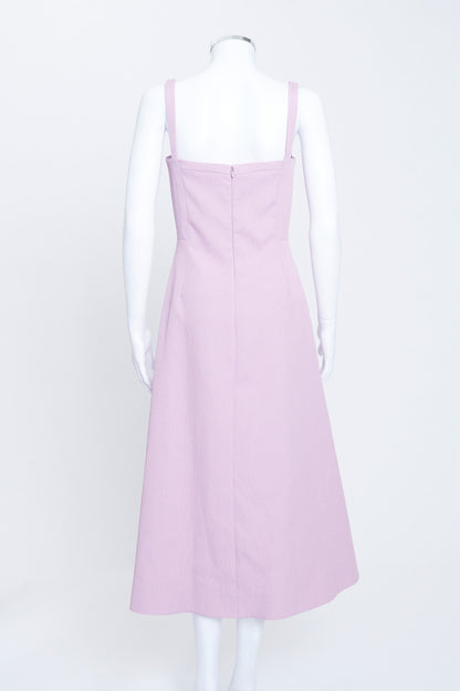 Pale Pink Crepe Structured Evening Dress