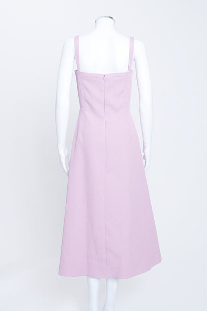 Pale Pink Crepe Structured Evening Dress