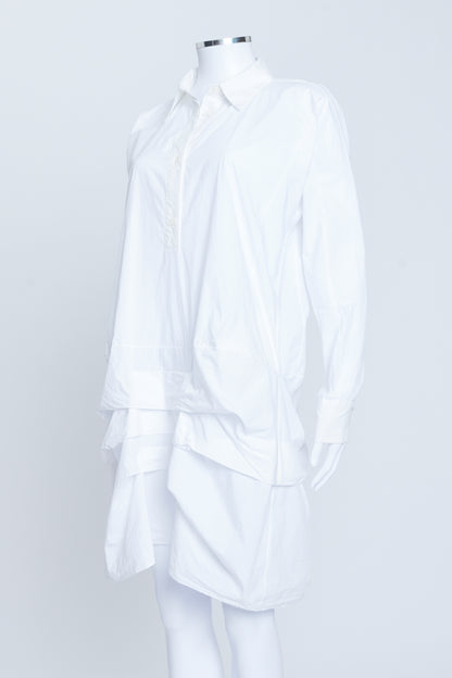 White Cotton Oversized Shirt Dress
