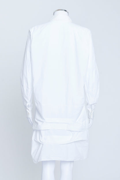 White Cotton Oversized Shirt Dress