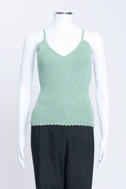 Christian Dior Green Knitted Camisole Top