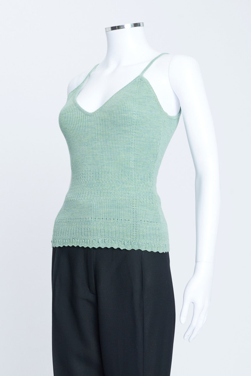 Christian Dior Green Knitted Camisole Top