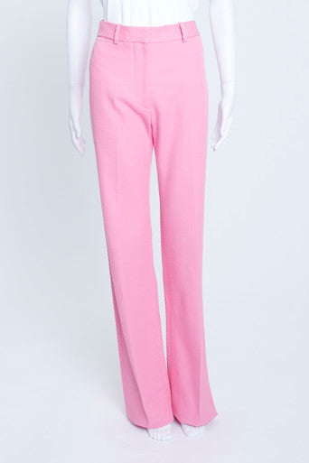 Pink Cotton Cord Wide Straight Leg Trousers
