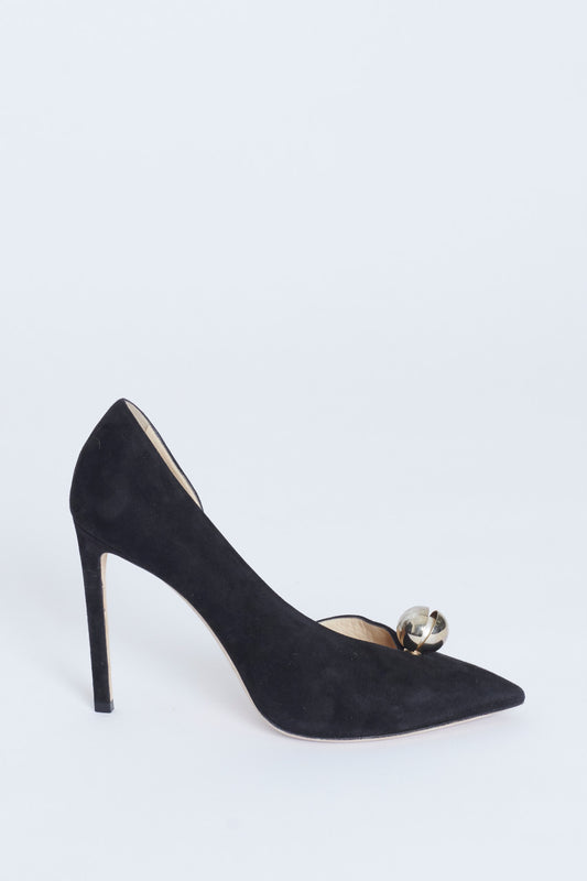 Black Suede Sadira 100 Preowned Pumps