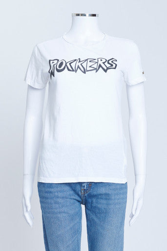 Bella Freud White Cotton Rockers T-Shirt