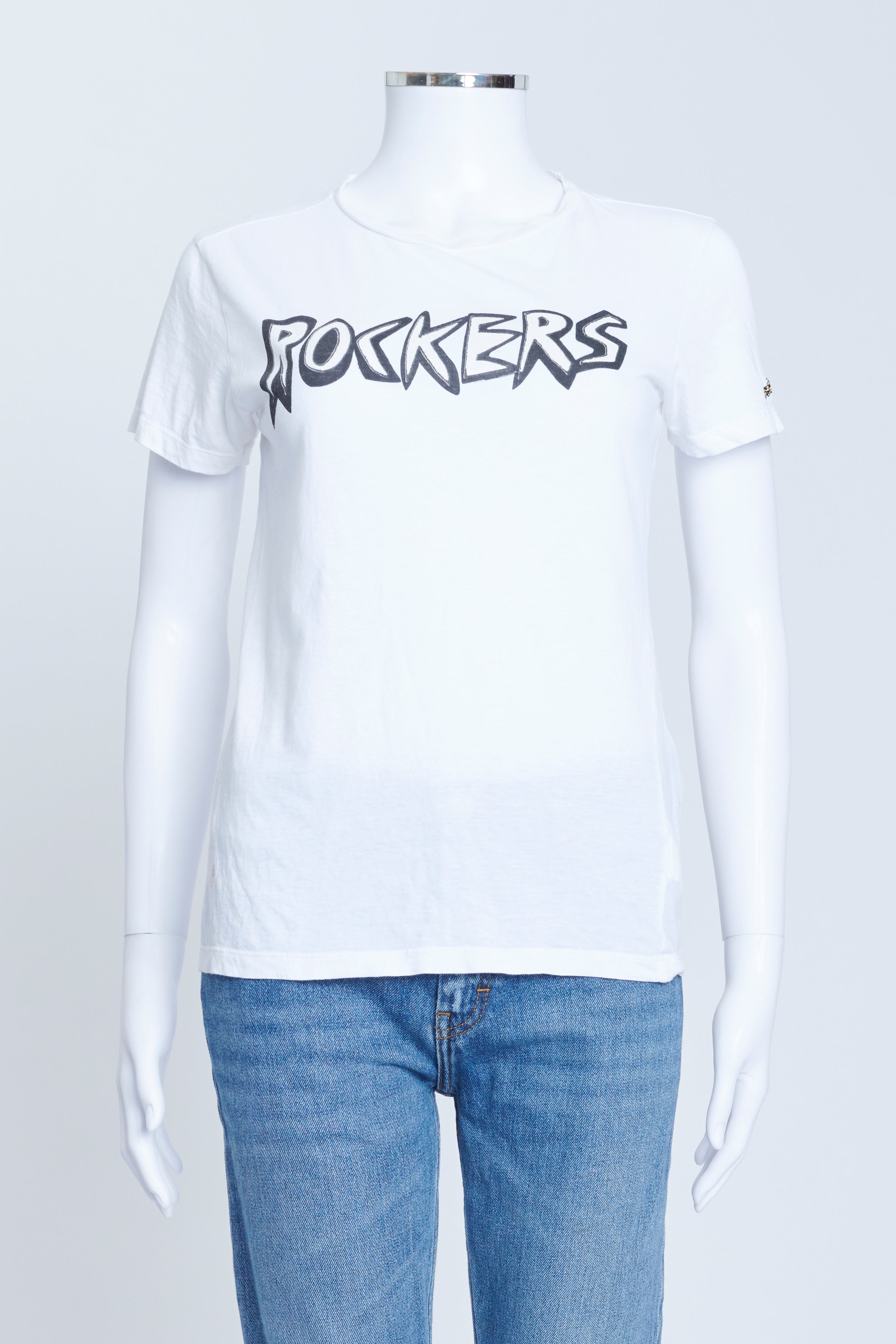 Bella Freud White Cotton Rockers T Shirt Reluxe Fashion