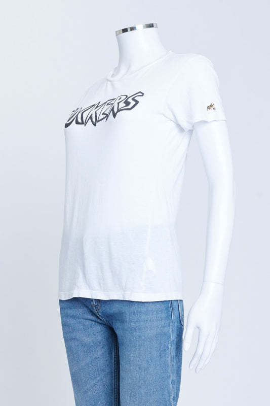 Bella Freud White Cotton Rockers T-Shirt