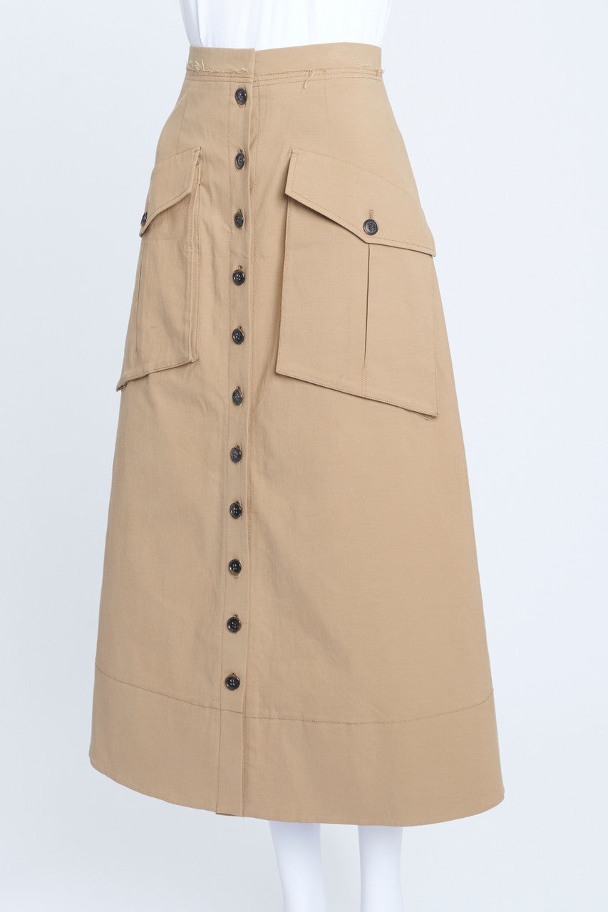 Button down skirt outlet with pockets