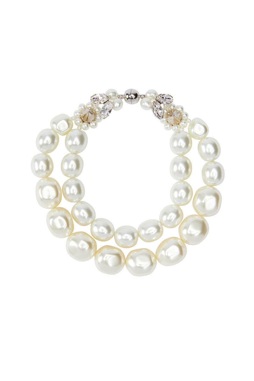 Double Pearl and Crystal Bracelet
