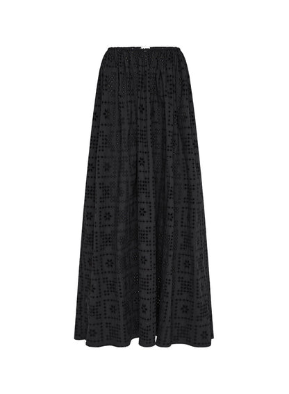Black Crochet Broderie Skirt