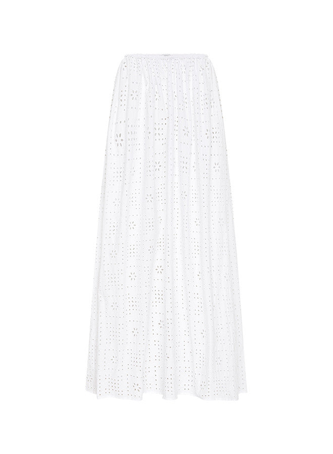 White Crochet Broderie Skirt