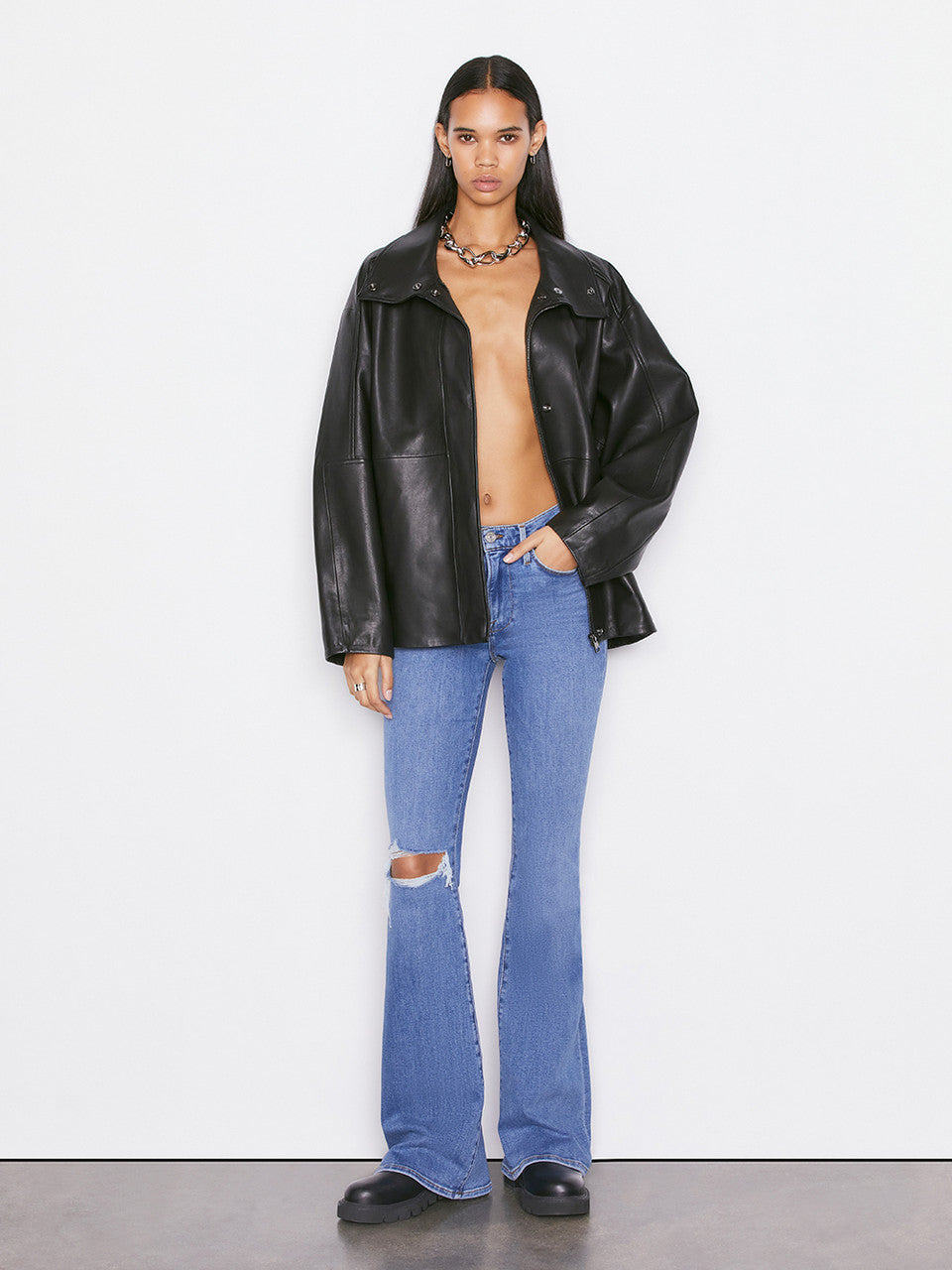 O2 denim black cheap flare jeans