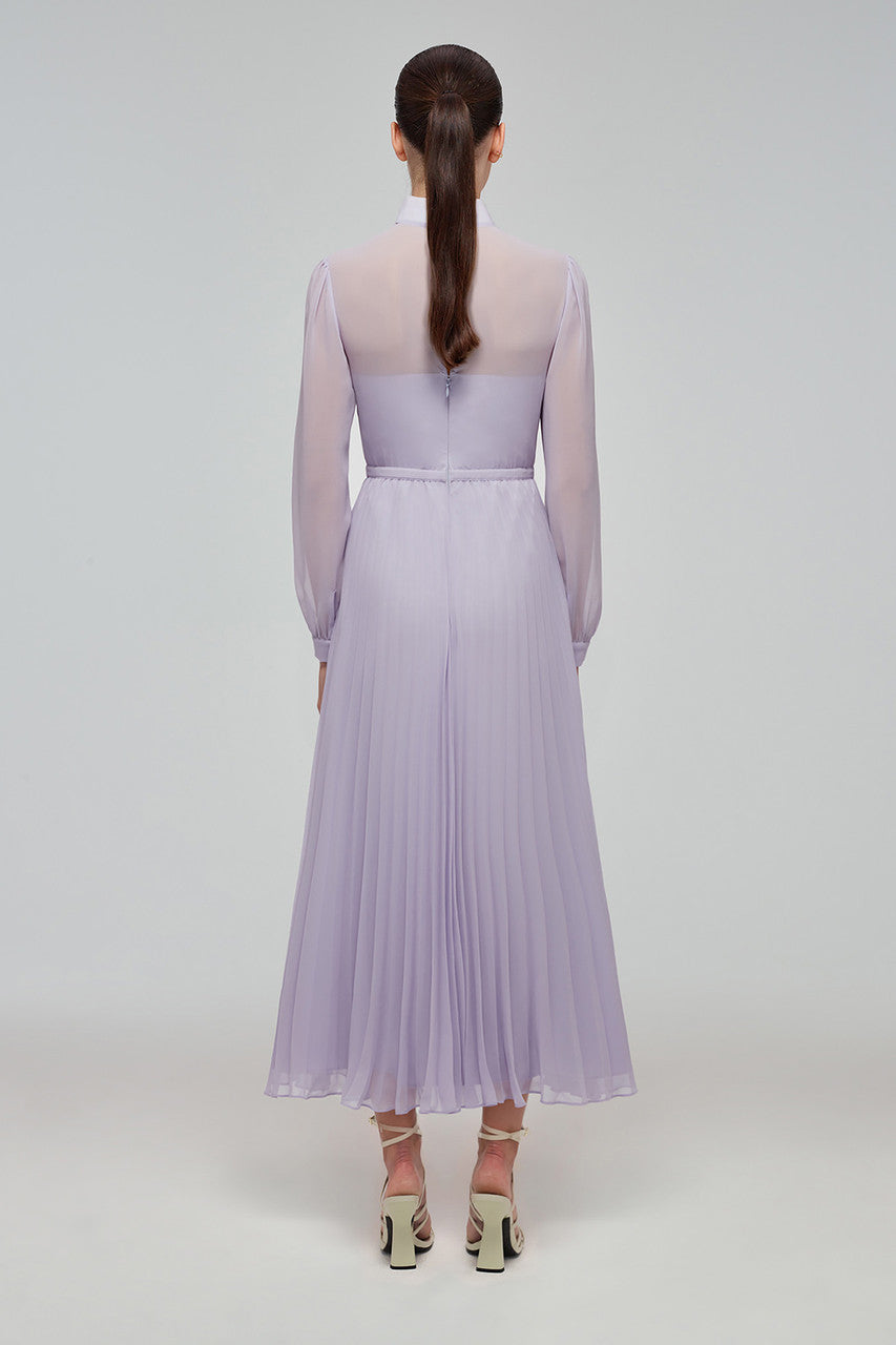 Lilac Chiffon Pussybow Dress