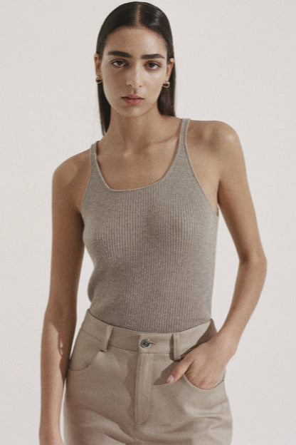 Taupe Nora Knitted Vest