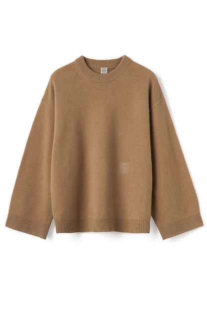 Camel Monogram Embroidery Knit
