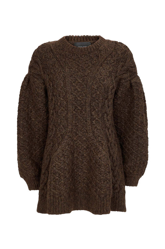Brown Signature Sleeve Sculpted Sweater